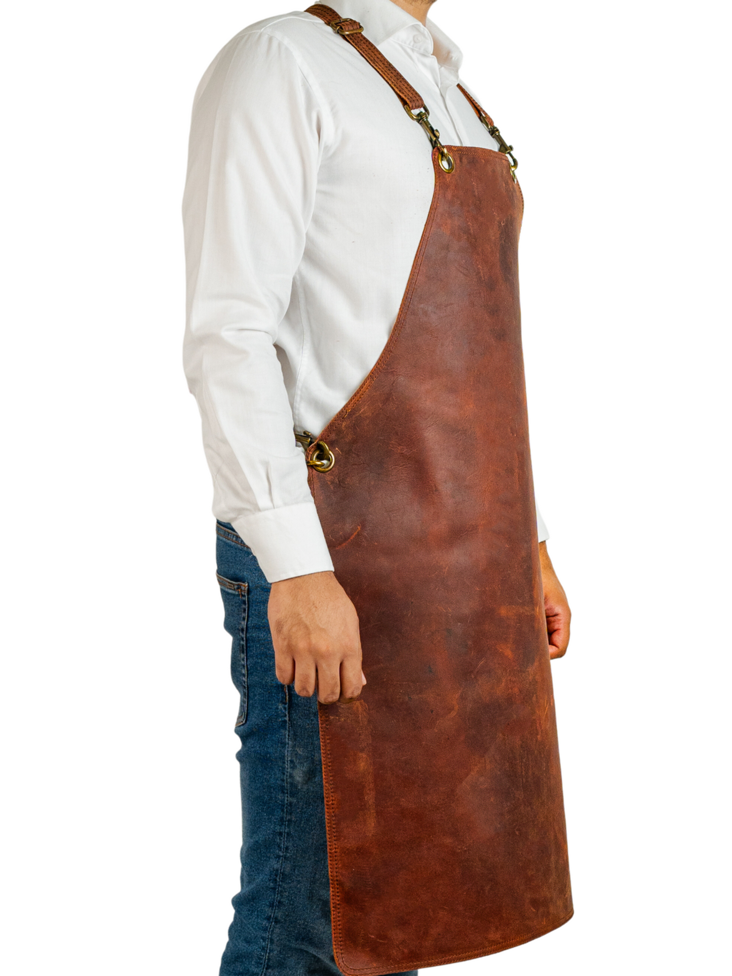 Cooking Apron Leather With No pockets - Woodworking Apron - BBQ Apron