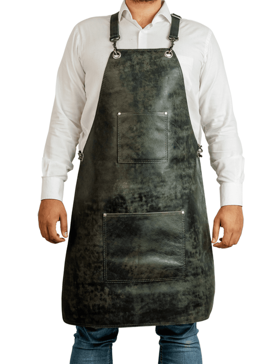 Leather Woodworking Apron Antique Grey